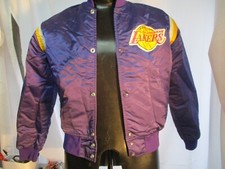 VTG STARTER LAKERS PURPLE SATIN JACKET SIZE SMALL - READ DISCRIPTION