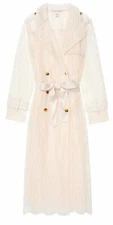 Victoria’s Secret Sheer Lace Trench Coat Lingerie Champagne/Cream M/L, XS/S NWT