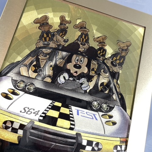 Disney Test Track Epcot Center Mickey Goofy Large Lenticular Postcard Framed - Picture 4 of 4