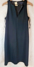 BANANA REPUBLIC WOMENS DRESS SIZE 8 BLACK VNECK LINED SLEEVLESS WORK DRESS NWT