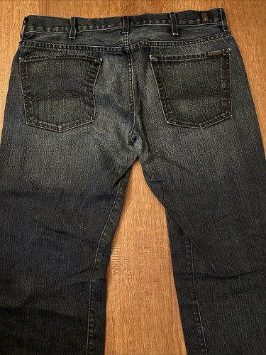 Seven Jeans Mens 38x30 Medium Blue Straight Fit Stretch Denim Casual Classic - Picture 10 of 14