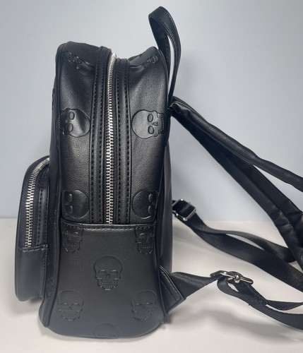Halloween Black Skull Mini Backpack & Purse Skulls Gothic Viral Mad Engine New - Picture 7 of 18