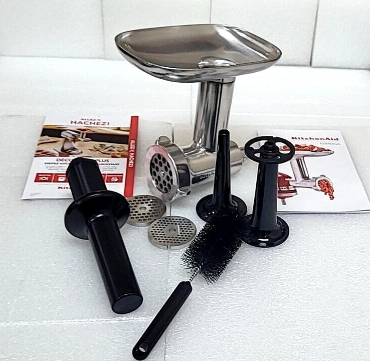 KitchenAid KSMMGA Metal Food Grinder Attachment, Silver