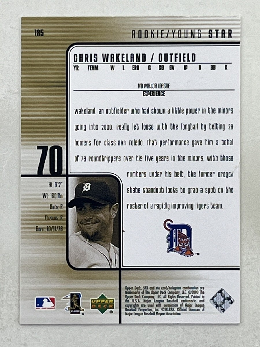 Chris Wakeland 2000 SPx RC /1600 #185 MLB Detroit Tigers Trading