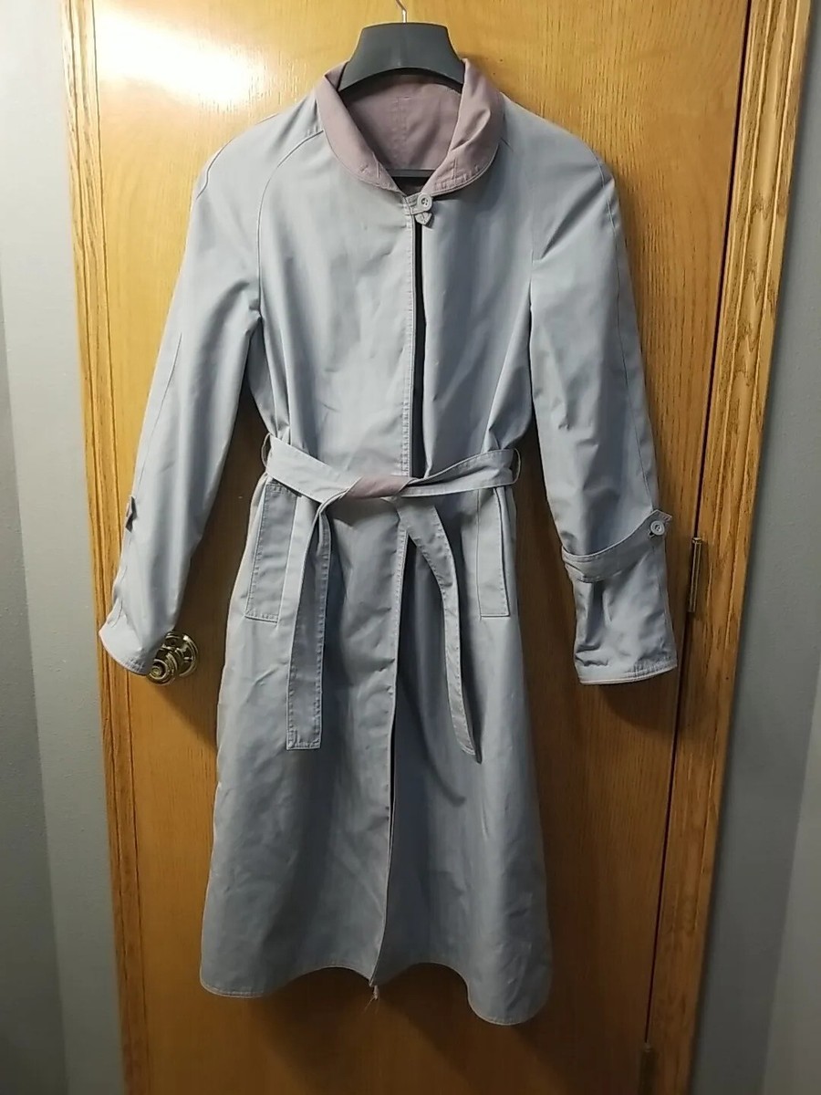 Vintage Reversible Trench Coat With Belt And Roll And Button Wrist 