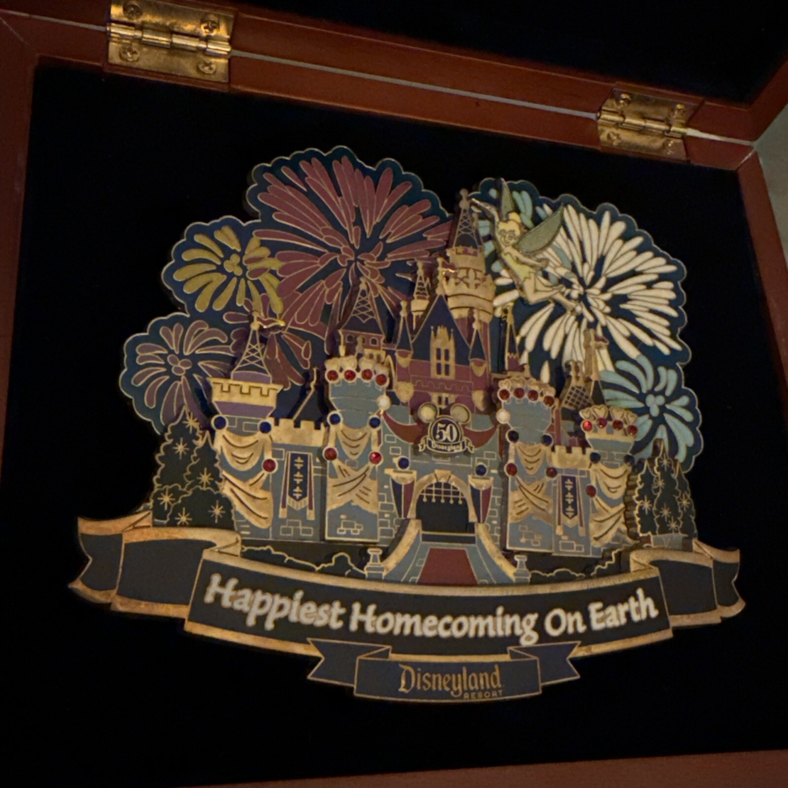 Disneyland 50th Super Jumbo Sleeping Beauty Aurora Castle Tinkerbell LE 1000 pin