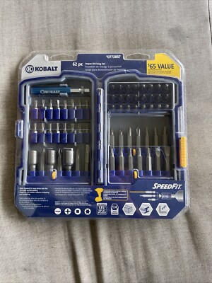 New Kobalt 62 Pcs Impact Driving Set 0772857 Speed Fit New And Sealed (200)