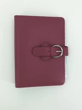 Franklin Covey CO AVA Binder 9.2”x7” Full Grain Leather for Planner Plum Purple