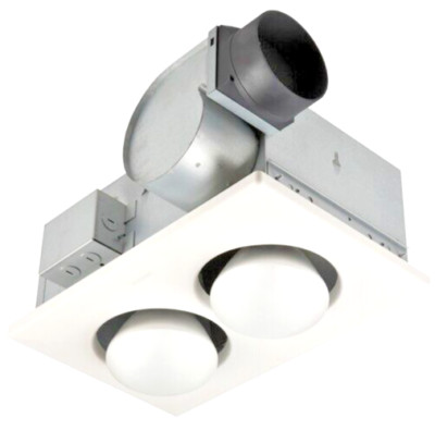 NUTONE 9427P Bathroom Ceiling 2-Bulb Infrared Heater/Exhaust Fan 4.0 ...