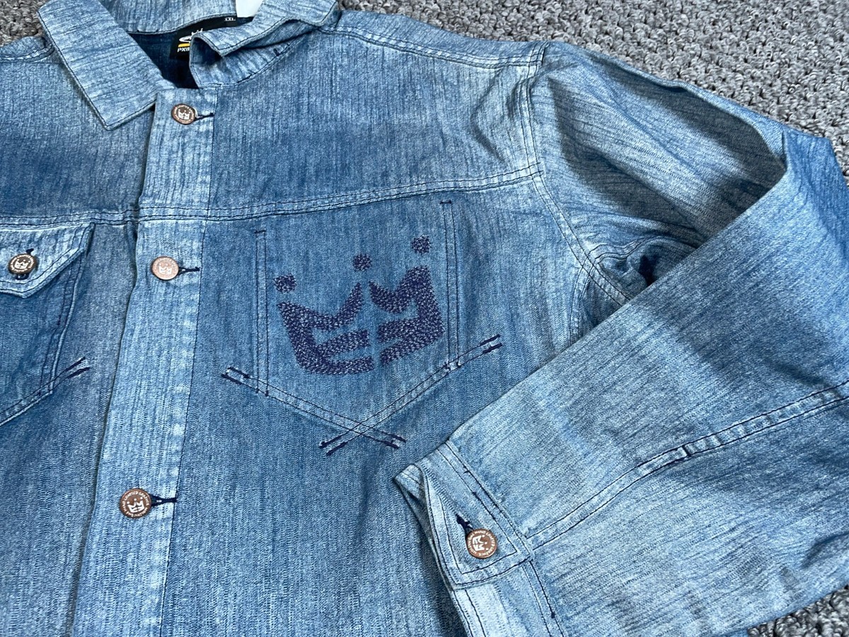 VTG PNB Nation Jean Jacket Adult 2XL Blue Denim Hip Hop VTG PNB Nation Jean Jacket Adult 2XL Blue Denim Hip Hop