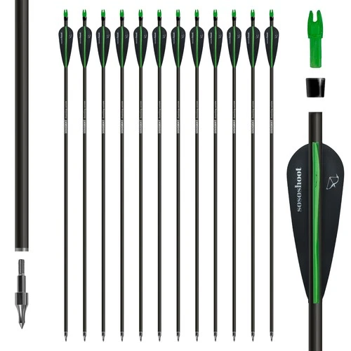 12pc Archery 28" Fiberglass Arrow Hunter Nock Proof Recurve Compound Bow Longbow
