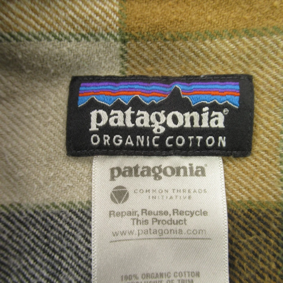 Camisa Patagonia Para Hombre Mediana Manga Larga Botón Frontal Franela Bolsillos Exterior Foto 4 de 4