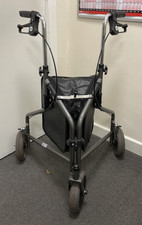 Days Lightweight 3 Wheel Walker Rollator Mobility Aid with shopping bag Grey