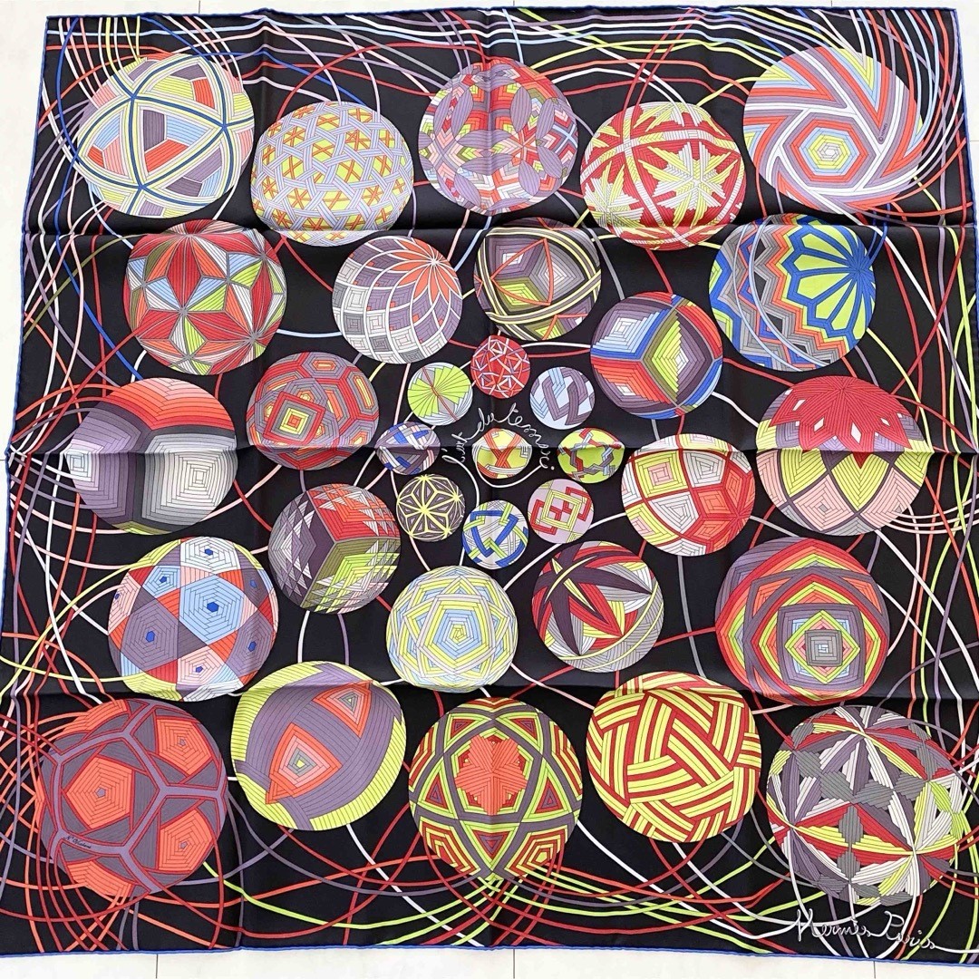 Vintage Hermes Temari Space Silk Scarf 90 Carre Villiard 2011 SS