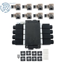 4 Spool,13 Gpm, 12v Dc Hydraulic Monoblock Solenoid Directional Control Valve