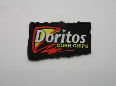Doritos Corn Chips Black/Red/Yellow Embroidered Iron On Patch 3.25'' x 2.25''