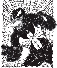 Venom Artwork Original Illustration 9x12