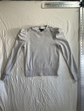 Brooks Brothers Sweatshirt Womens XS Gray Puff Sleeve Crewneck Pullover Logo