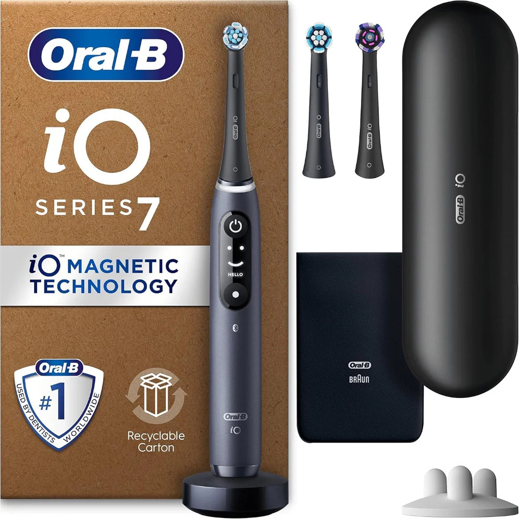 Oral-B iO7 Electric Toothbrushes For Adults, App Connected Handle, 3 Toothbrush