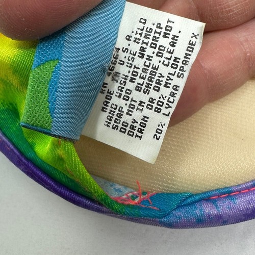 Vintage 90s Hot Mango Hi Cut Bikini Swimsuit Apx Sz M Rainbow Tie Dye Print - Picture 6 of 7