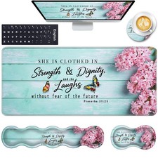 Keyboard Wrist Rest and Mouse Pad with Wrist Support Set Ergonomic Coaster,Me...