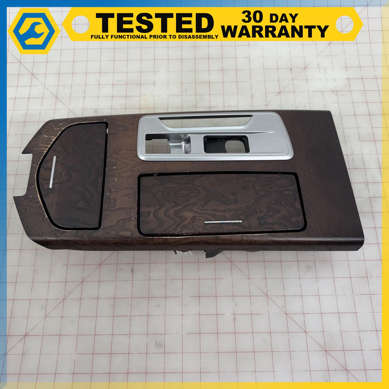 14-16 MASERATI GHIBLI WOOD CENTER CONSOLE TRIM COVER PANEL OEM