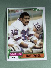 Billy Taylor 1981 Topps New York Giants #34 EE791