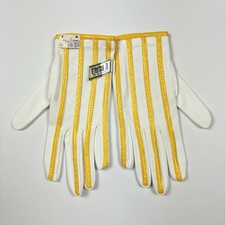Vintage 60s White Yellow Stretch Fit Women's Gloves