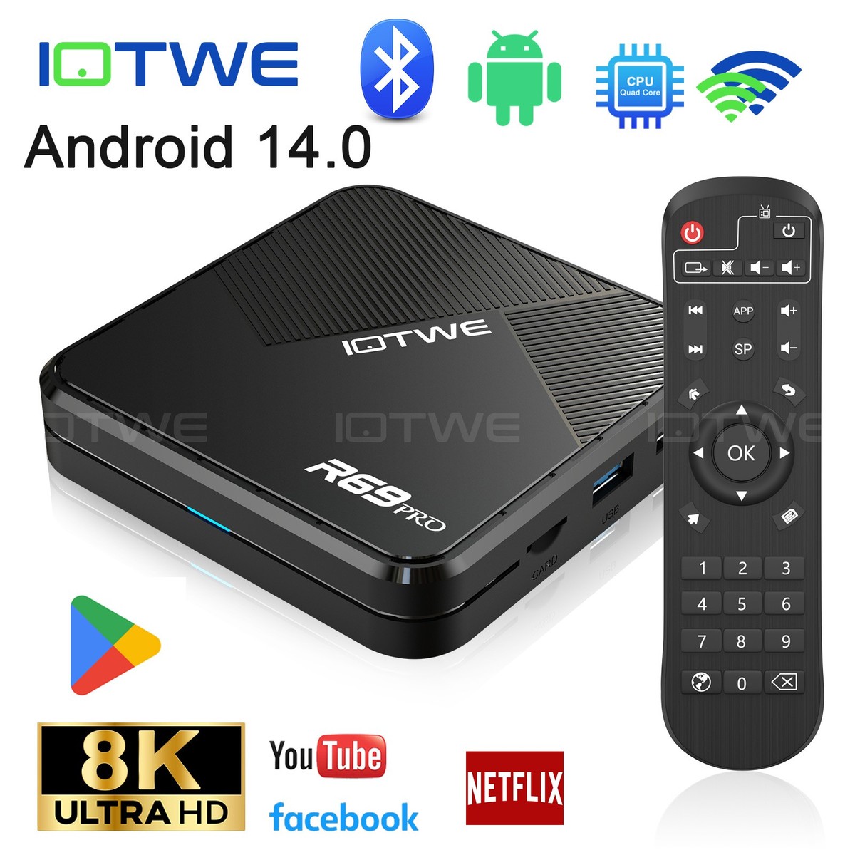 2025 Upgraded R95 Pro Smart Android 14 TV Box Quad Core 8K WIFI HD