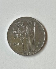 100 LIRE MINERVA 1957 REPUBBLICA ITALIANA  - CIRCOLATA BUONE CONDIZIONI