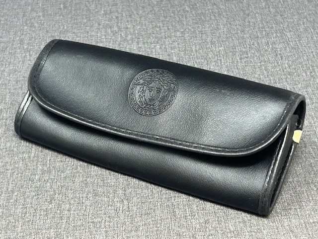 Vintage Gianni Versace Sunglasses Mod.S81 Col.966 Gold Square Metal Brown Lens thumbnail 8