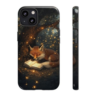 Phone Ink - Lifetime Warranty Custom Case - Fox Reading Book Under Tree