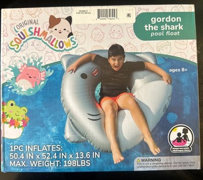 Squishmallows Gordon The Shark 52  Inflatable Pool Float New & Free Shipping!