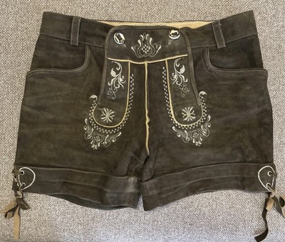 Lederhose Gr. 36 Stockerpoint  Farbe: stein geäscht Kurz 100% echt Leder