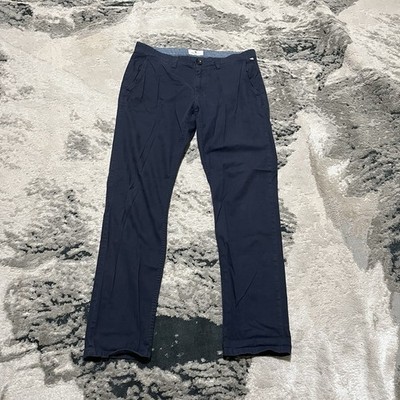 Tom Tailor Mens Blue Cotton Blend Slim Fit Travis Chinos Size 33/32