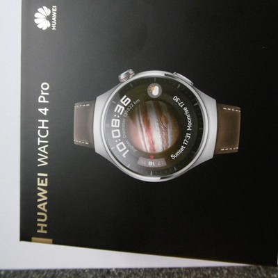 Huawei Watch 4 Pro (Medes-L19L), Smartwatch titan, Armband: Dunkelbraun, Leder