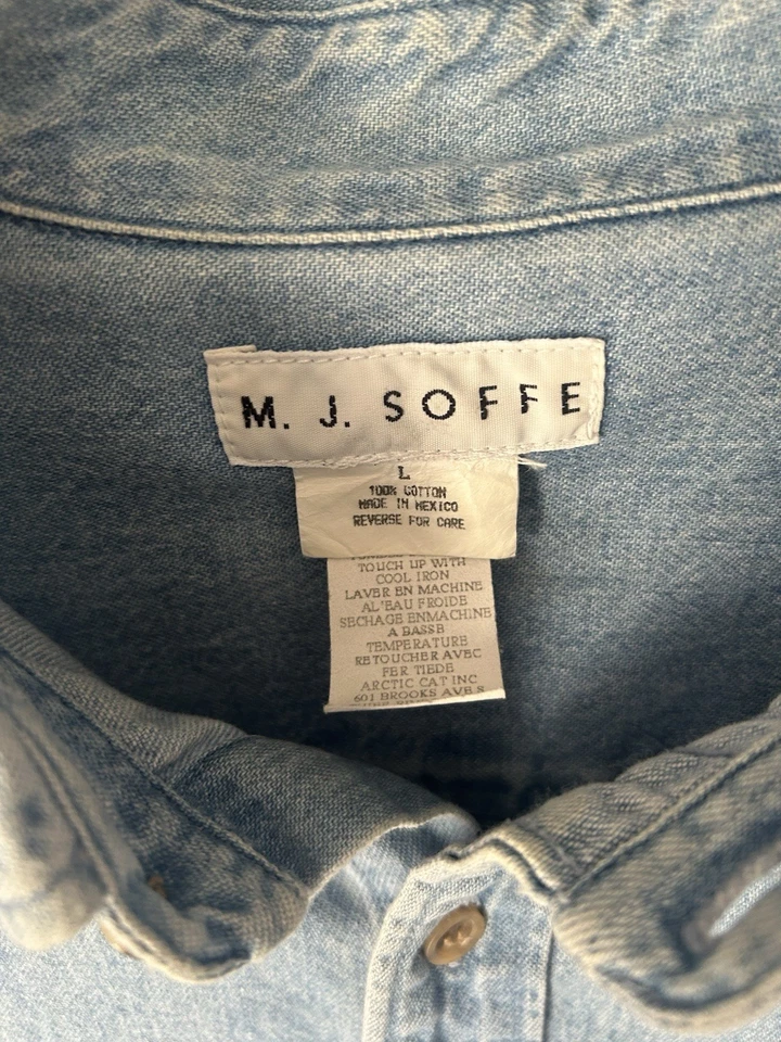 Vintage Denim Abotonado Arctic Cat Hombre’s Grande M.J. Soffe Foto 4 de 4