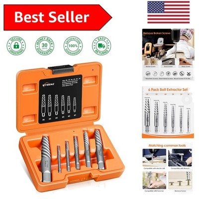 Versatile 6-Pc Stripped Screw Remover Set - Time-Saving Tool for DIY Projects