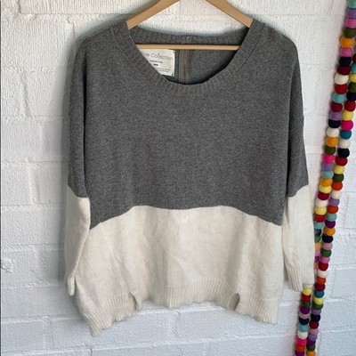 Fine Collection Cashmere Angora Designed in Paris Oversized Sweater