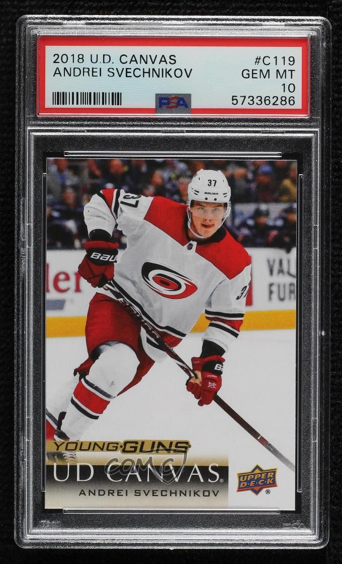 2018 Upper Deck UD Canvas Young Guns Andrei Svechnikov #C119 PSA 10 GEM MT 5q7