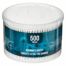 5five Simply Smart Kosmetik-Wattestäbchen 500er Set in Runddose Baumwolle Bambus