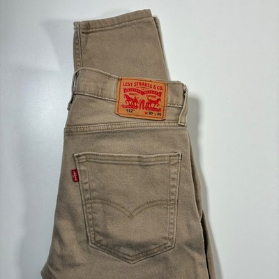 Levi's 512 Slim Taper Jeans 31x29 Beige Stretch Denim Pants (Tag 30x30)