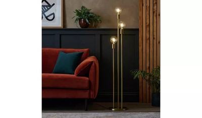 Argos Home Aufputzbirne Stehlampe mit 3 Lichtern - Messing