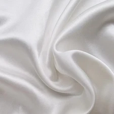 45'' Wide 19 Momme Ivory White Silk Cotton Satin Fabric Natural Silk Charmeurse