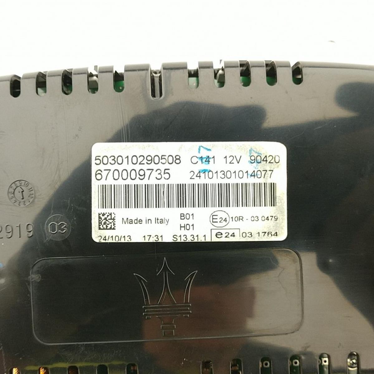 OEM MASERATI QUATTROPORTE V6 2014 SPEEDOMETER, INSTRUMENT CLUSTER V6 ID: 6700097