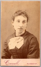 Antique CDV Circa 1880s H. Nebbien Young Lady In Dress Oldenburg
