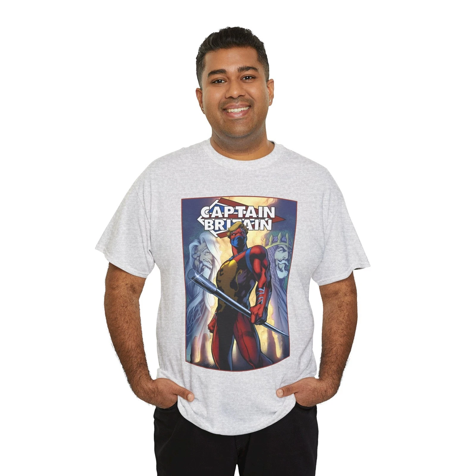 Captain Britain T-Shirt - Alan Davis Art - Excalibur Leader - Marvel Comics