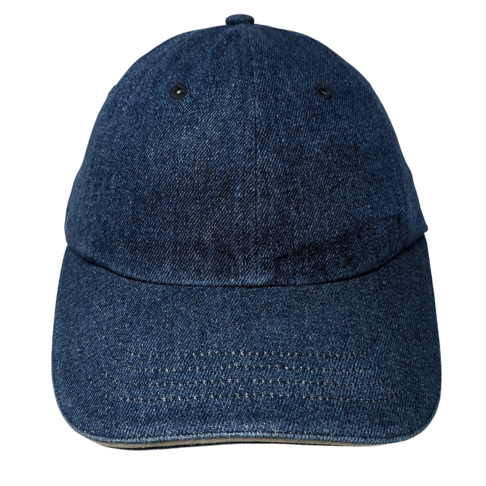 Faded Glory Slideback Baseball Cap Blue One Size Adjustable Vented Holes Blank