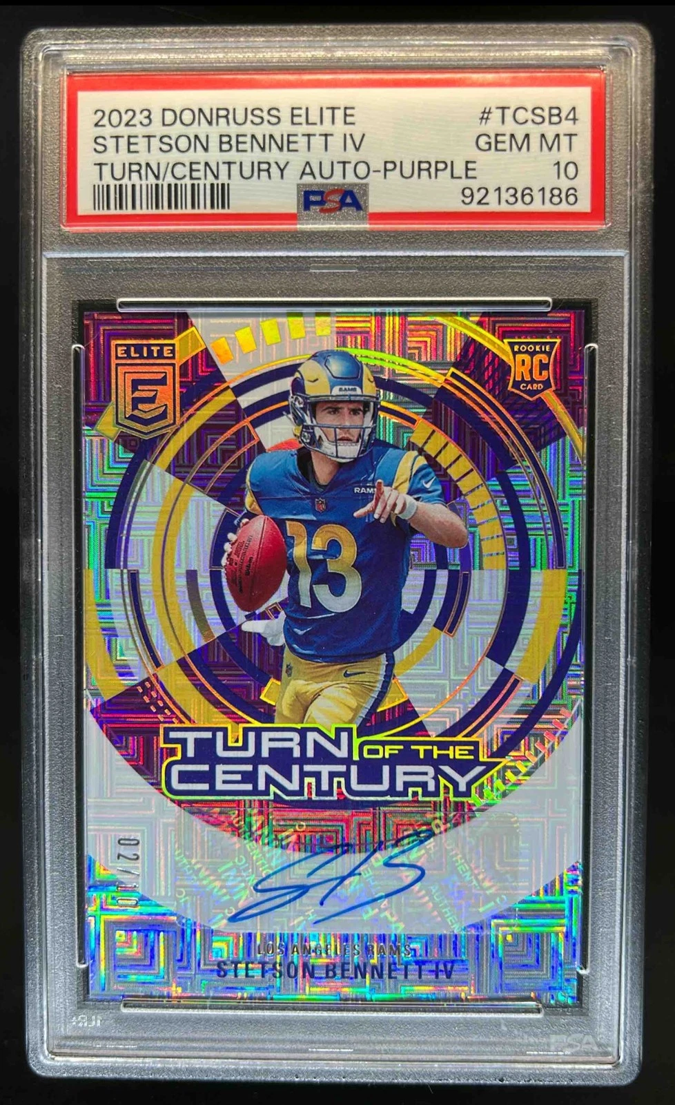 Stetson Bennett Panini Donruss Elite Turn of the Century Autograph #TCSB4 Purple