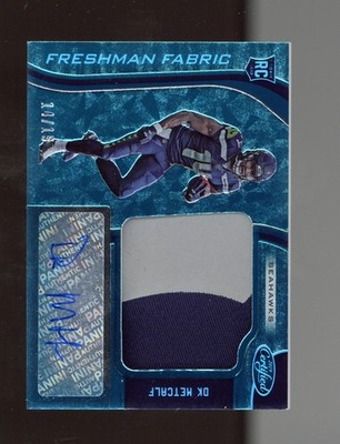 2019 Panini Certified DK Metcalf Freshman Fabric Teal Etch /15 AUTO RPA ROOKIE